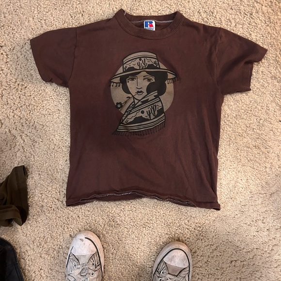 Brown Artsy Cropped Shirt - Picture 1 of 3